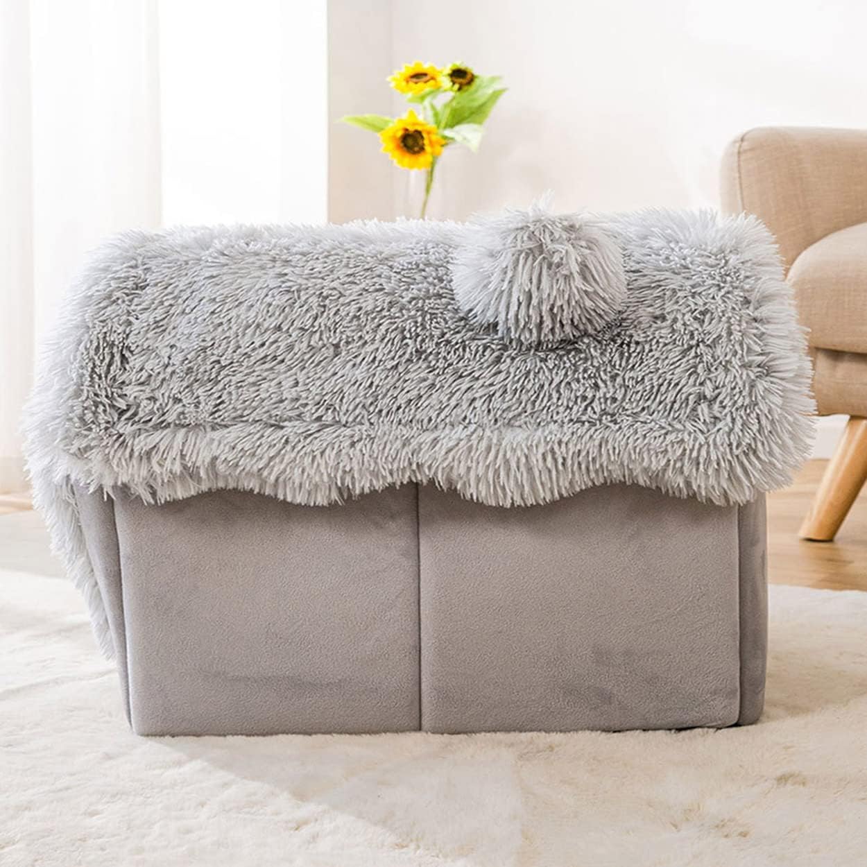 Maison pour Chien - ComfortableDogHouse™ - Gris Fourrure