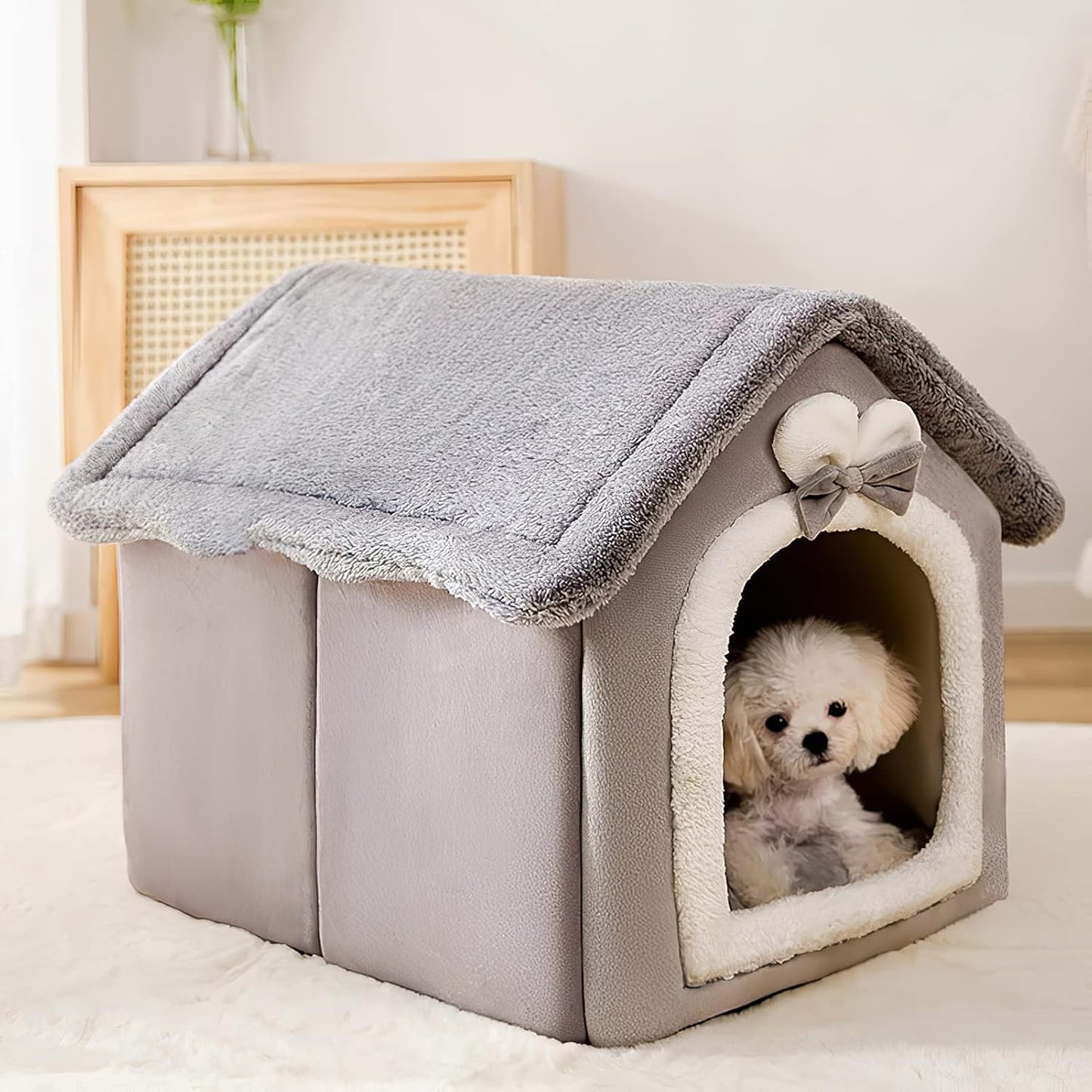 ComfortableDogHouse™ - Gris Lapin - Paradies Des Chiens