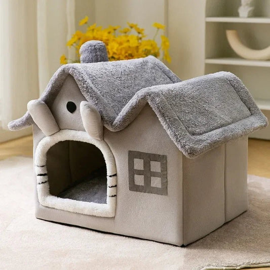 ComfortableDogHouse™ - Gris Toiture Double - Paradies Des Chiens