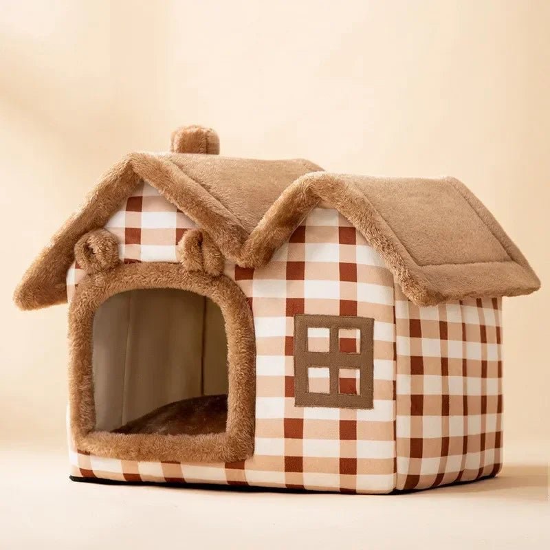 ComfortableDogHouse™ - Marron Toiture Double - Paradies Des Chiens