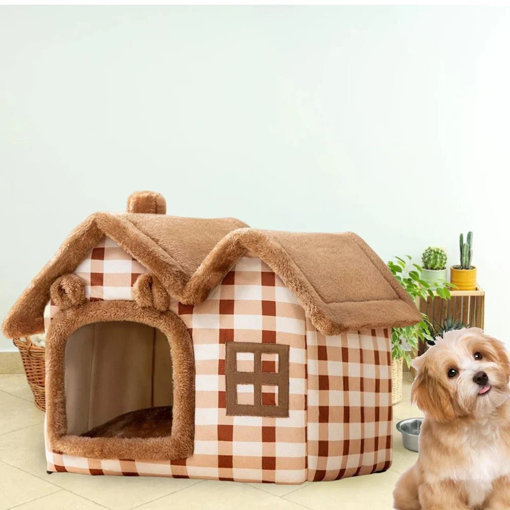 ComfortableDogHouse™ - Marron Toiture Double - Paradies Des Chiens