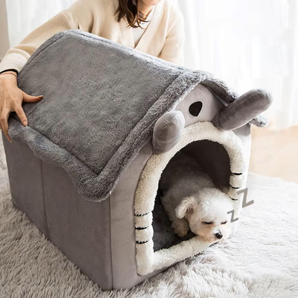 ComfortableDogHouse™ - Toit simple gris - Paradies Des Chiens