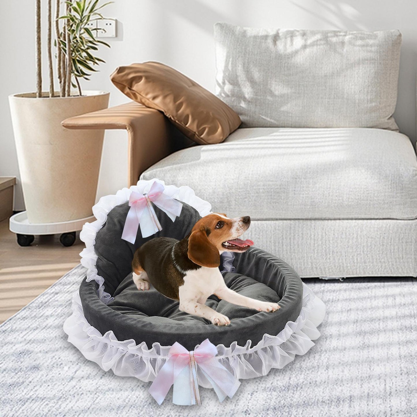 Lit Pour Chien - CuteLaceDogBed™ - Gris - Paradies Des Chiens